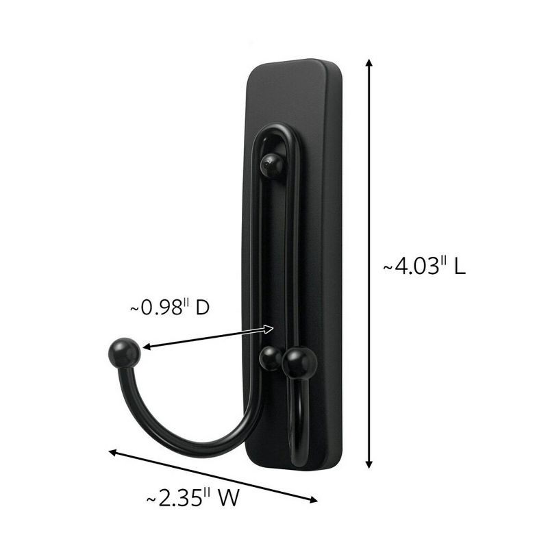 slide 15 of 16, Command 2pk Large Sized Double Decorative Hook Matte Black, 2 ct