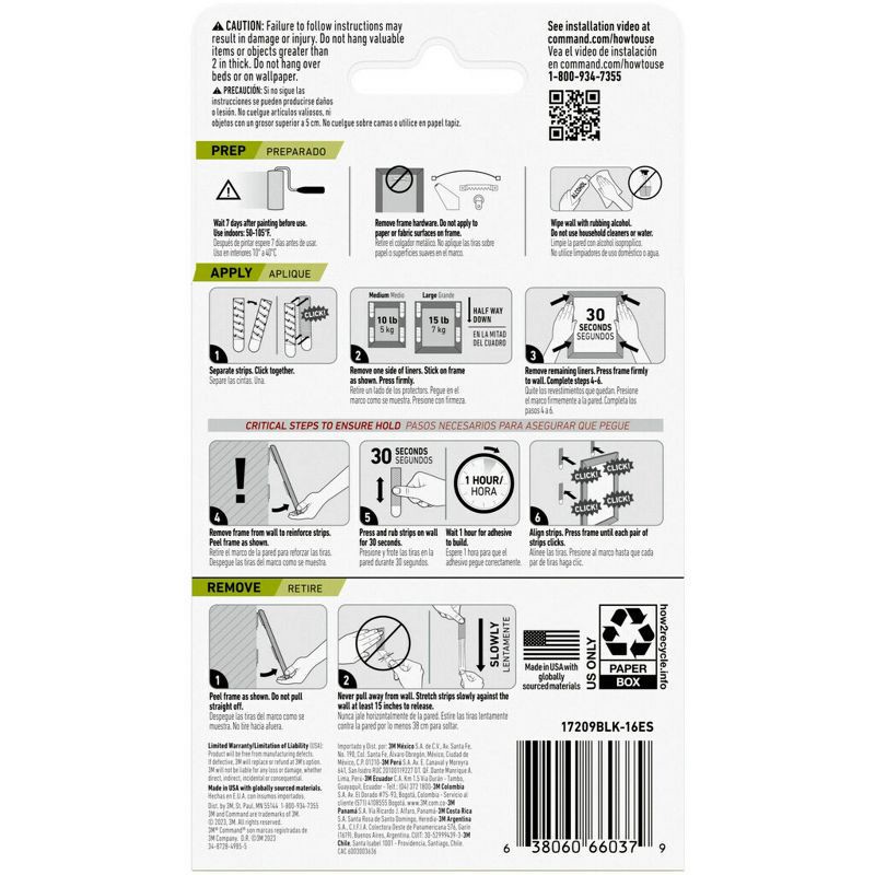 slide 13 of 15, Command 16pk Damage-Free Medium and Large Picture Hanging Adhesive Strips for Holiday Decoration, 16 ct