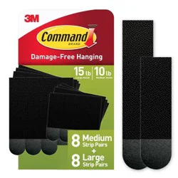 Command 16pk Damage-Free Medium and Large Picture Hanging Adhesive Strips for Holiday Decoration