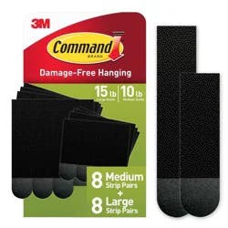 Command 16pk Damage-Free Medium and Large Picture Hanging Adhesive Strips for Holiday Decoration