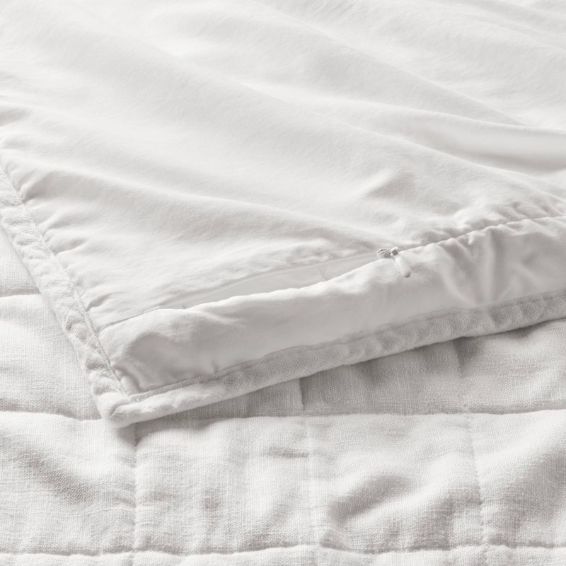 slide 3 of 5, King Heavyweight Linen Blend Quilt Pillow Sham White - Casaluna™: Zipper Closure, OEKO-TEX Certified, No Flange, 1 ct