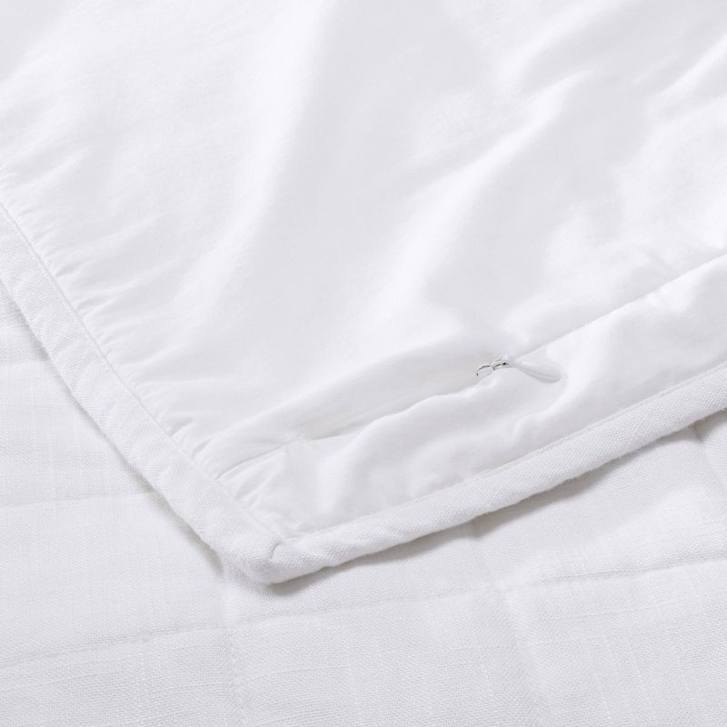 slide 5 of 5, King Heavyweight Linen Blend Quilt Pillow Sham White - Casaluna™: Zipper Closure, OEKO-TEX Certified, No Flange, 1 ct