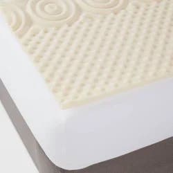 Queen 5-Zone 1.25" Foam Mattress Topper - Room Essentials™: Polyurethane, Non-Woven, Spot Clean, Fits 24" Depth