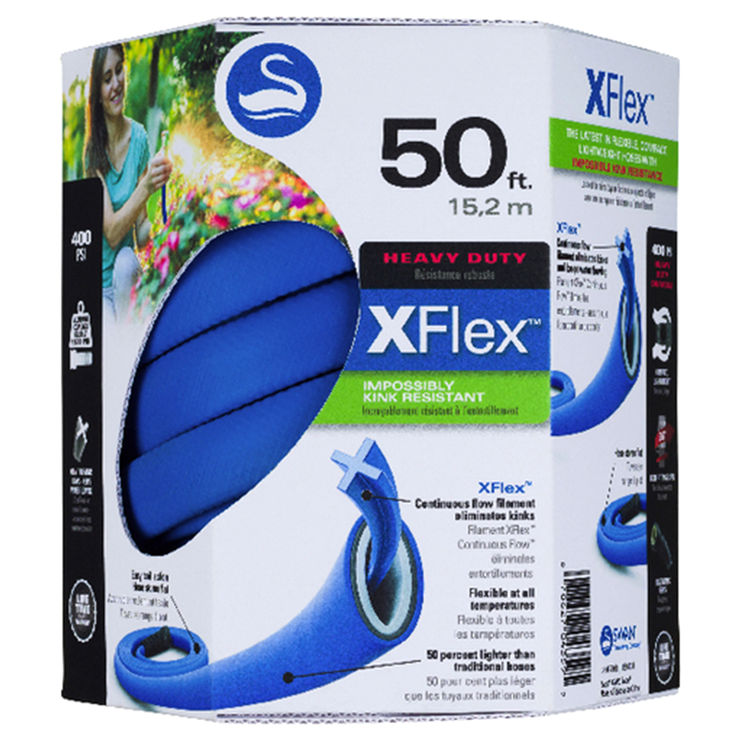 slide 1 of 1, Swan XFex Hose 5/8" x 50', 50 ft