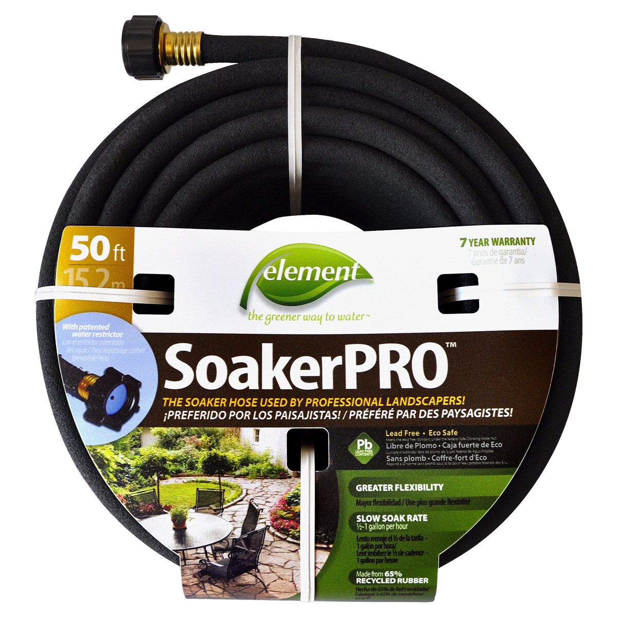 slide 1 of 1, Swan Element Soaker Pro 3/8" x 50' Soaker Hose, 3/8 in x 50 ft