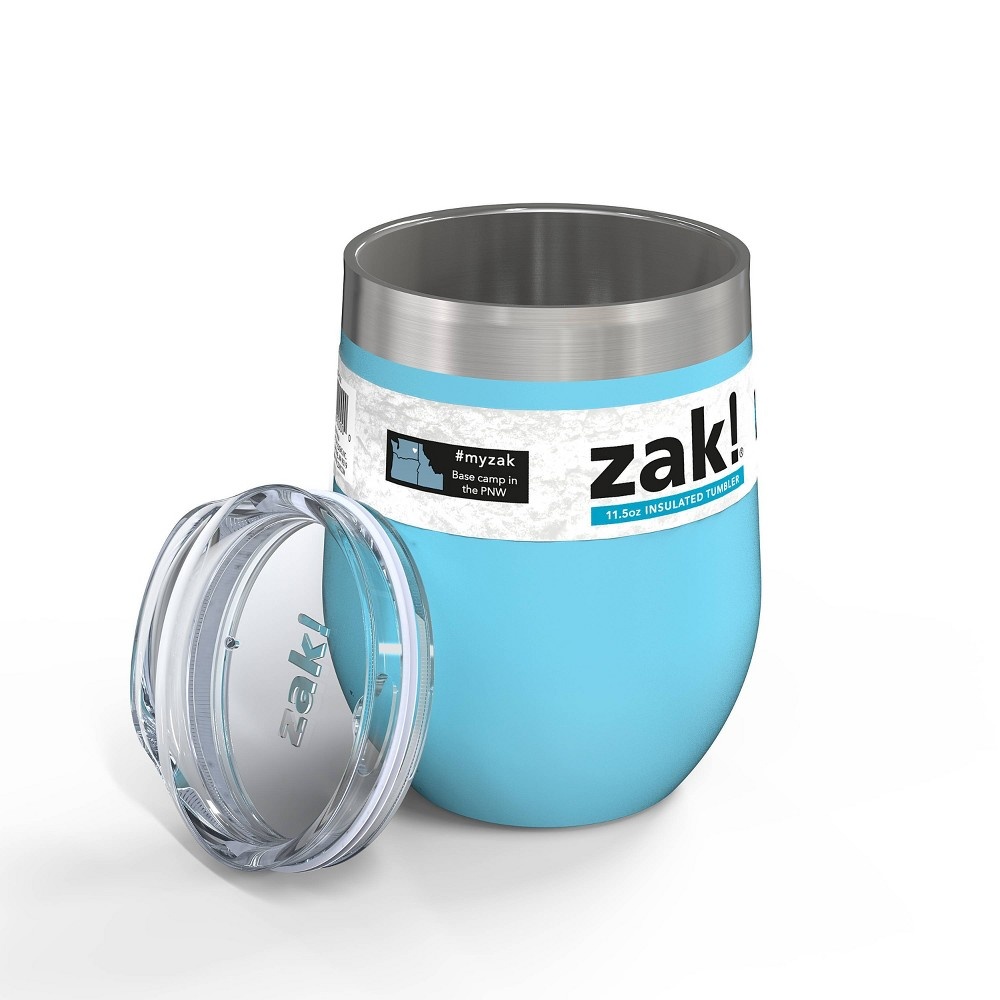 slide 3 of 8, Zak Designs Zak! Designs Double Wall Stainless Steel Wine Tumbler - Purist Blue, 11.5 oz