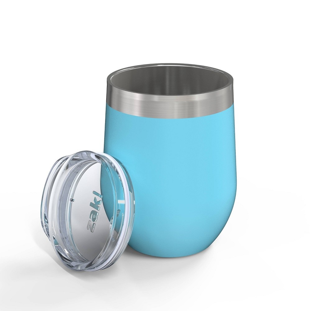 slide 4 of 8, Zak Designs Zak! Designs Double Wall Stainless Steel Wine Tumbler - Purist Blue, 11.5 oz