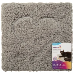 SmartyKat Crinkle Cloud Heart Stitched Cat Mat and Bed - Charcoal