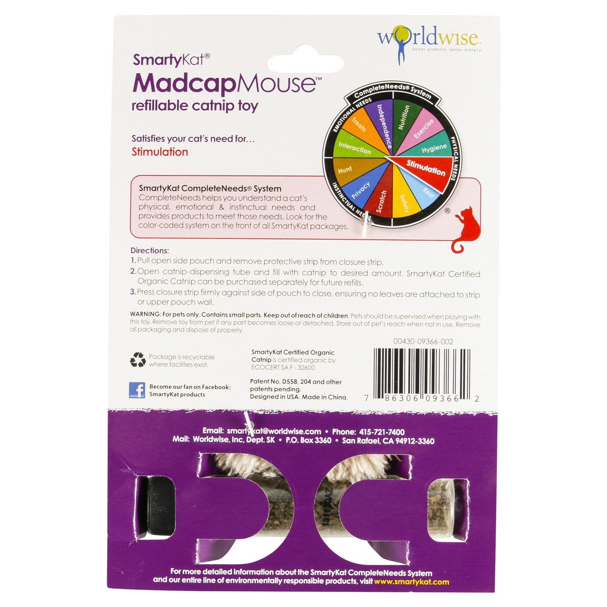 slide 2 of 2, SmartyKat Madcap Mania Catnip Refillable Cat Toy, 1 ct