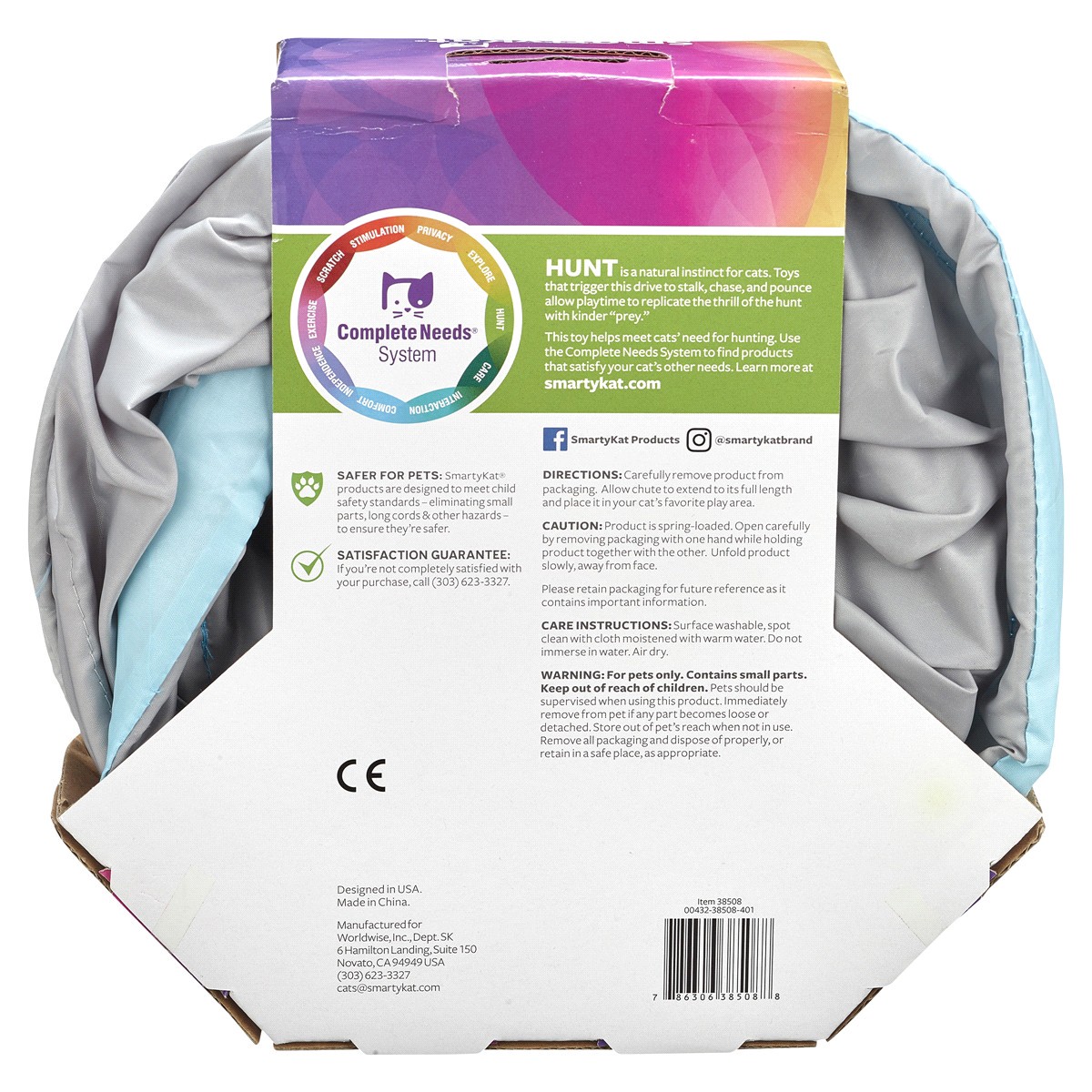 slide 2 of 2, SmartyKat Fringe Frenzy Tunnel Cat Toy, 1 ct