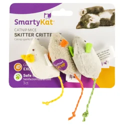 SmartyKat Skitter Critters Catnip Mice Cat Toy - 3pk