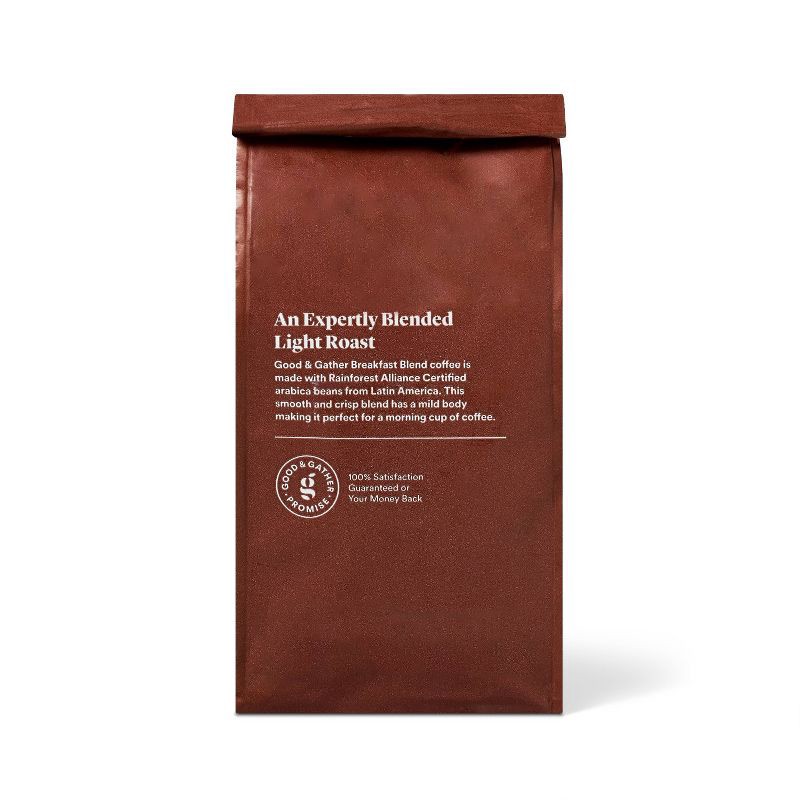 slide 2 of 4, Breakfast Blend Light Roast Ground Coffee - 12oz - Good & Gather™, 12 oz