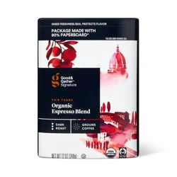 Signature Organic Espresso Blend Dark Roast Ground Coffee - 12oz - Good & Gather™