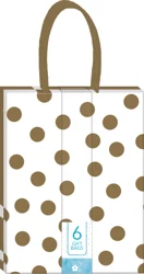 Izzy B Kraft Gift Bag Cub, Gold Mtl, 6pk