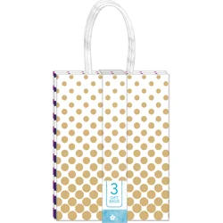 Izzy B Cub Kraft Gift Bag Set, Dots, 3pk