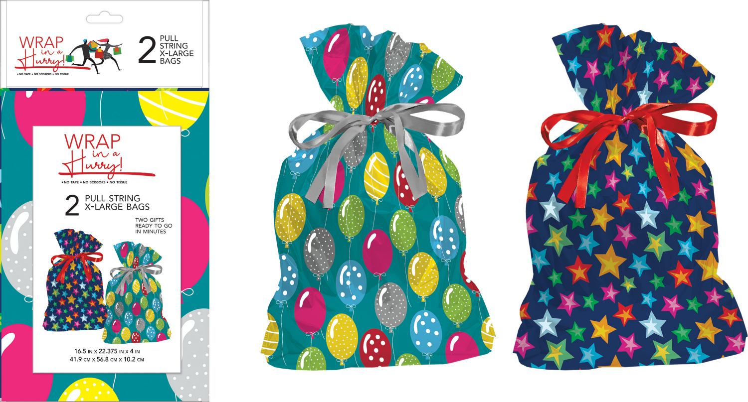 slide 1 of 2, WIAH Pull String X-large Sacks, 2 ct