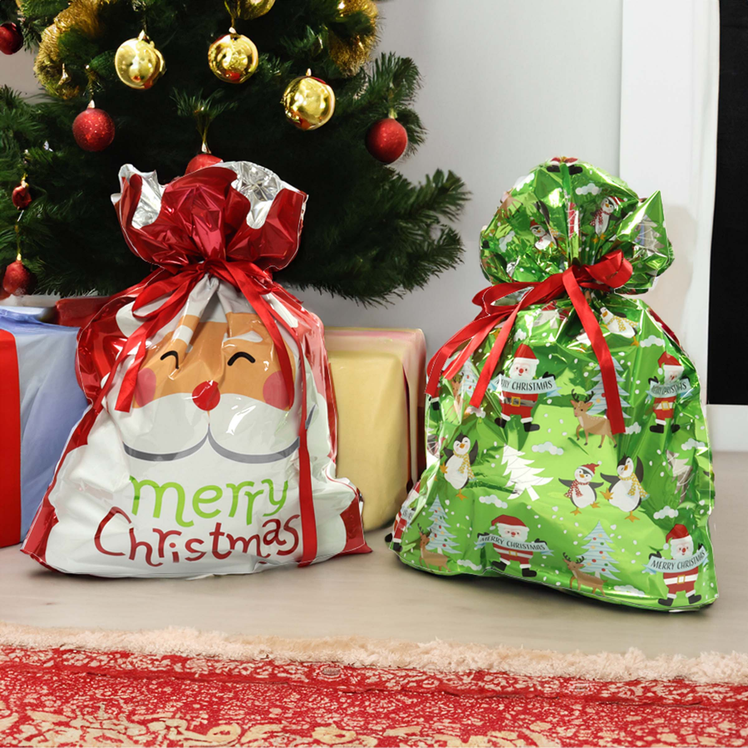 slide 4 of 4, Pull String X-Large Bags, 22 in