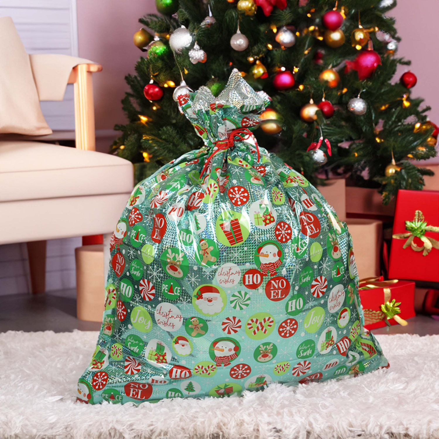 slide 5 of 7, Wrap-In-A-Hurry Jumbo Foil Prismatic Sack, 1 Count, 1 ct