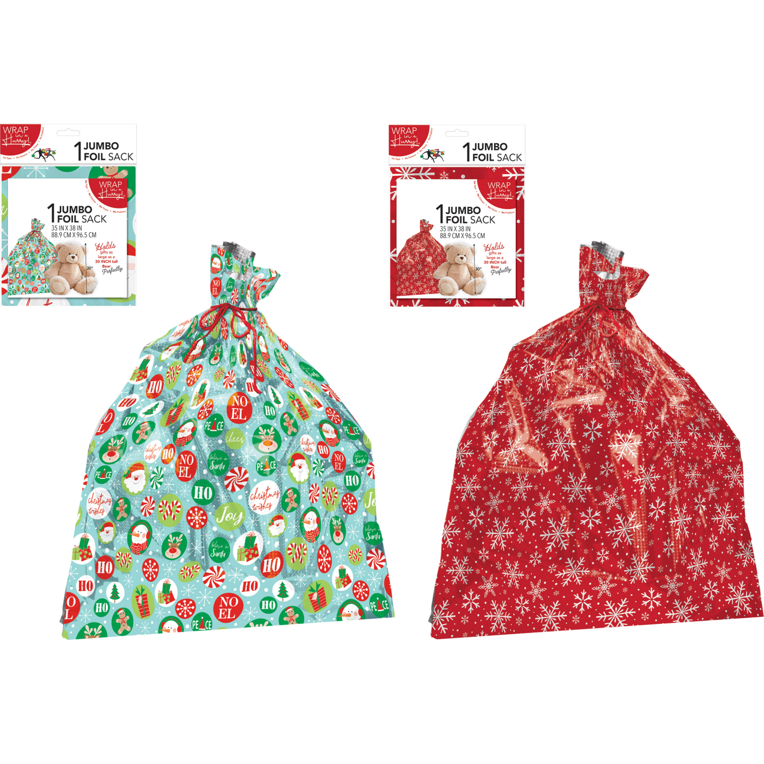 slide 1 of 7, Wrap-In-A-Hurry Jumbo Foil Prismatic Sack, 1 Count, 1 ct