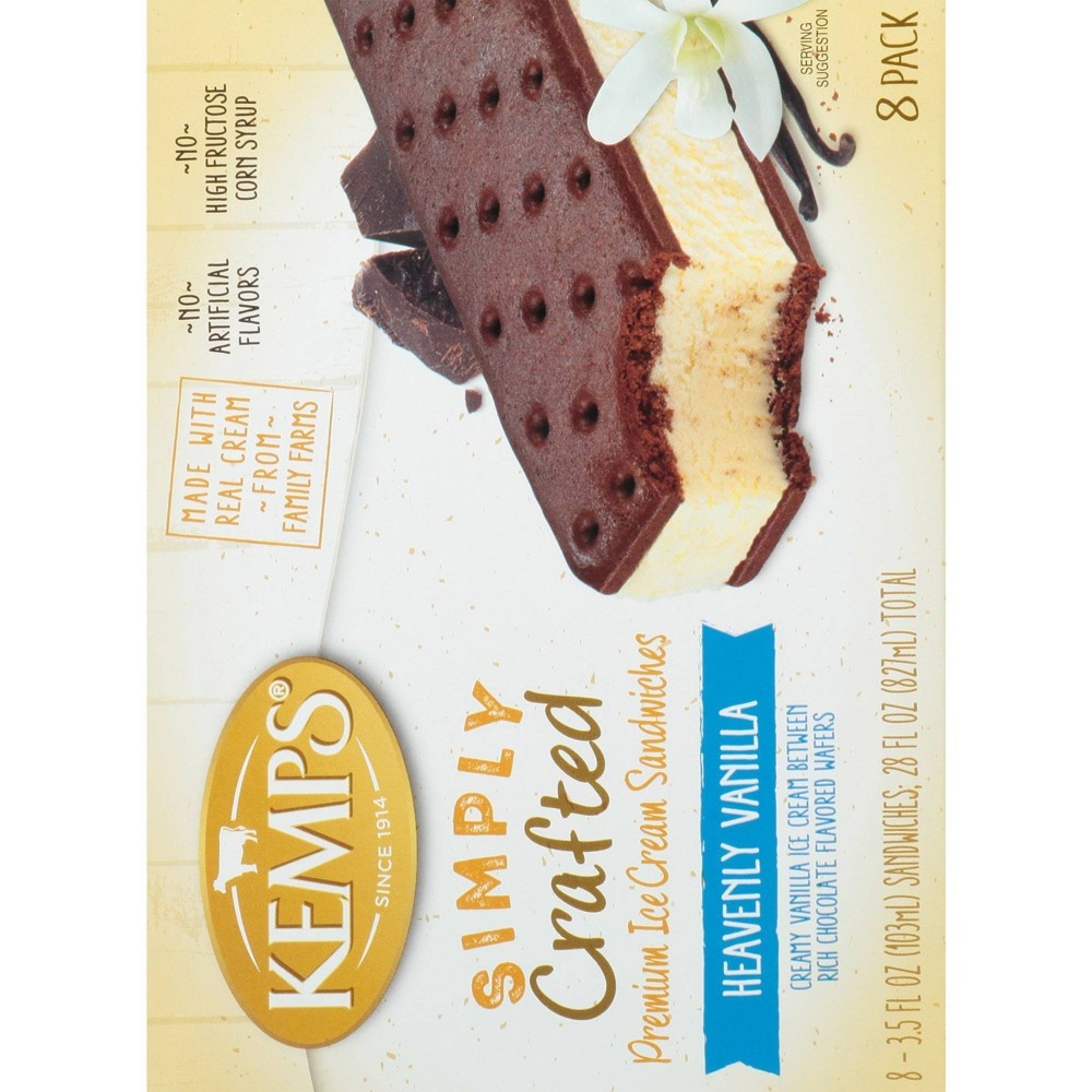 slide 5 of 5, Kemps Simply Crafted Heavenly Vanilla Ice Cream Sandwich - 8ct, 8 ct