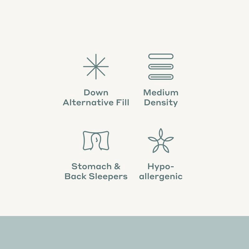 slide 6 of 6, King Medium/Firm Machine Washable Medium Down Alternative Pillow - Casaluna™: Hypoallergenic, 300 Thread Count, Cotton Cover, 1 ct