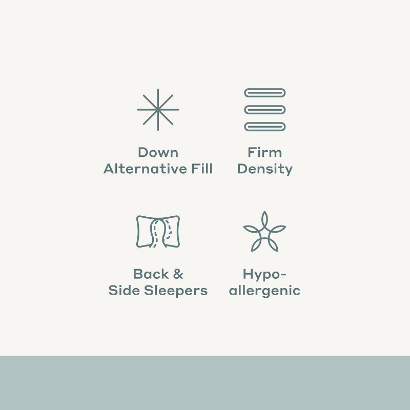 slide 6 of 6, Standard/Queen Machine Washable Firm Down Alternative Pillow - Casaluna™: Hypoallergenic, 300 Thread Count Cotton, 1 ct