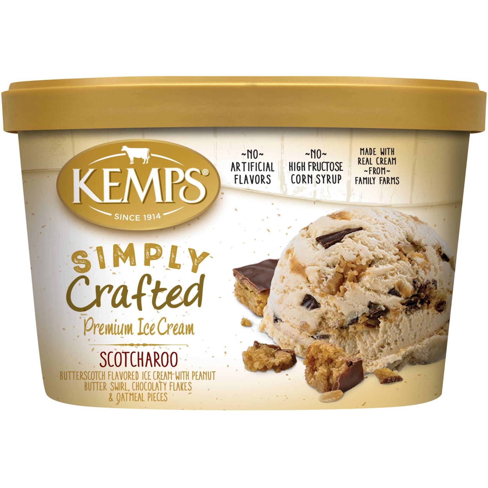 slide 1 of 1, Kemps Simply Crafted Scotcharoo Ice Cream - 48oz, 48 oz