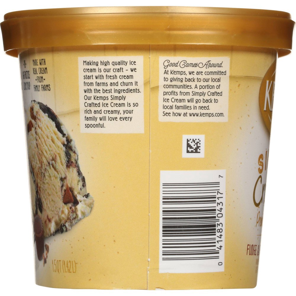slide 5 of 5, Kemps Simply Crafted Fudge N Peanut Butter Cups Ice Cream - 48oz, 48 oz