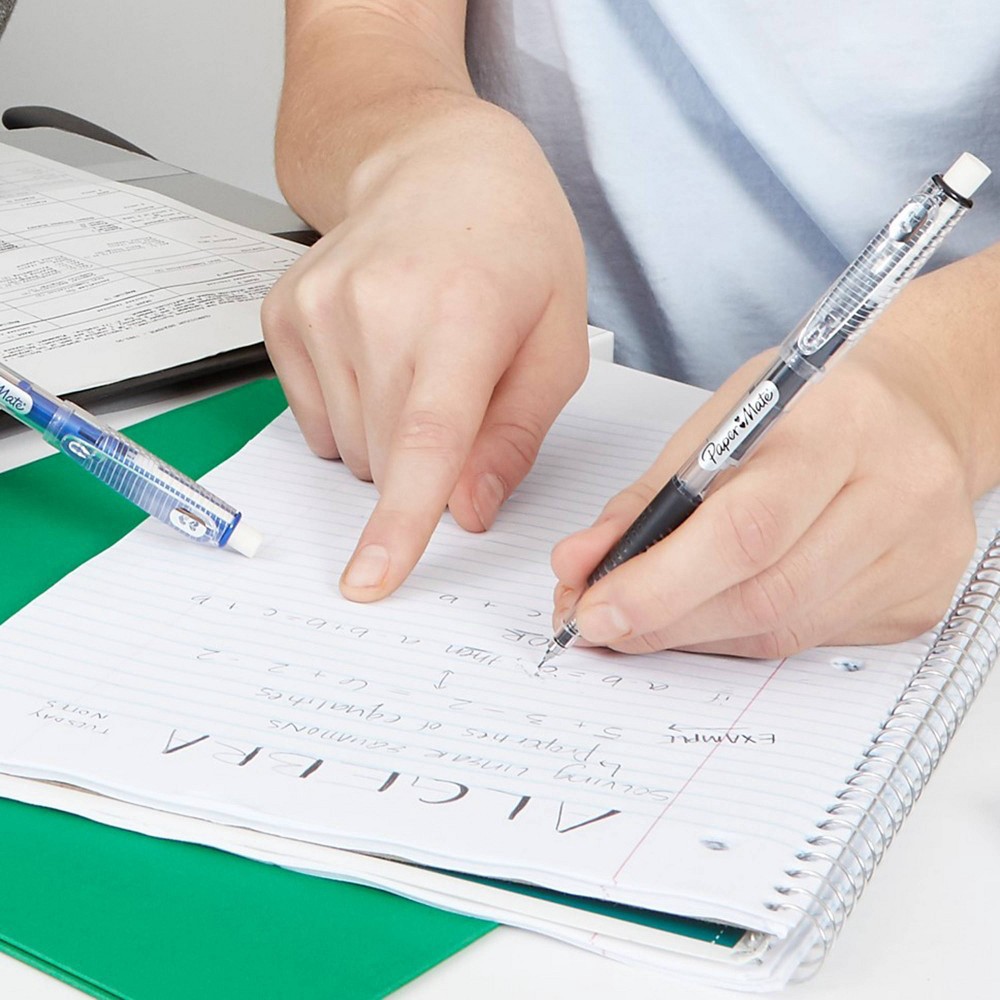 slide 9 of 9, Paper Mate Clear Point Break Resistent #2 Mechanical Pencils with Eraser & Refill 0.7mm Black, 1 ct