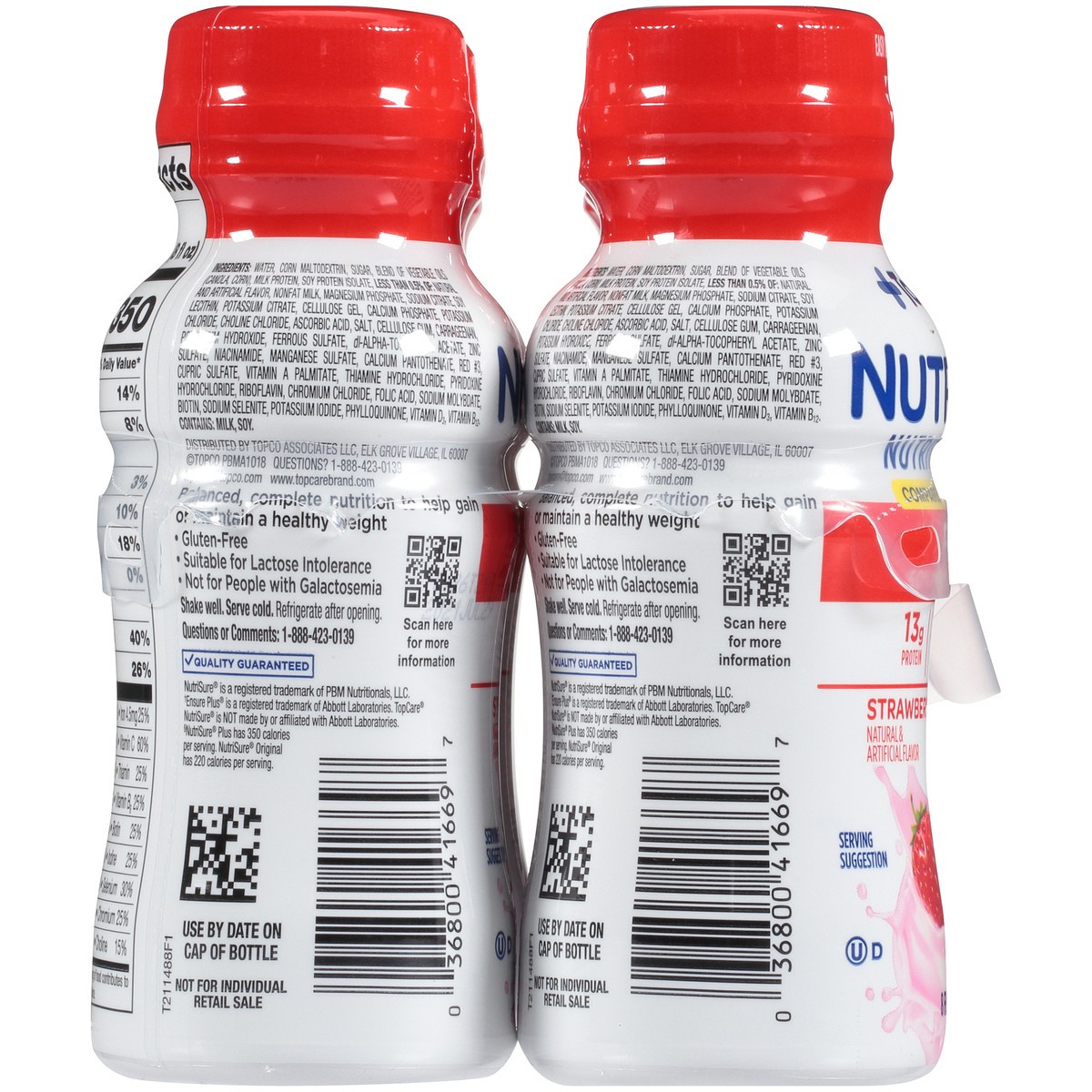 slide 11 of 13, TopCare Nutrisure, Strawberry Plus Nutrition Shake - 8 fl oz, 6 ct; 8 fl oz