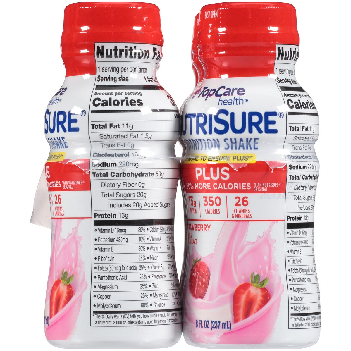 slide 2 of 13, TopCare Nutrisure, Strawberry Plus Nutrition Shake - 8 fl oz, 6 ct; 8 fl oz