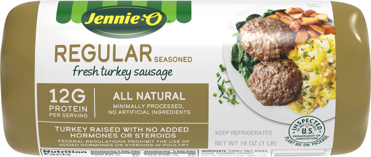 slide 3 of 5, Jennie-O Fresh Turkey Sausage Regular, 16 oz Roll, 16 oz