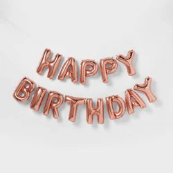 'Happy Birthday' Balloon Banner Rose Gold - Spritz™