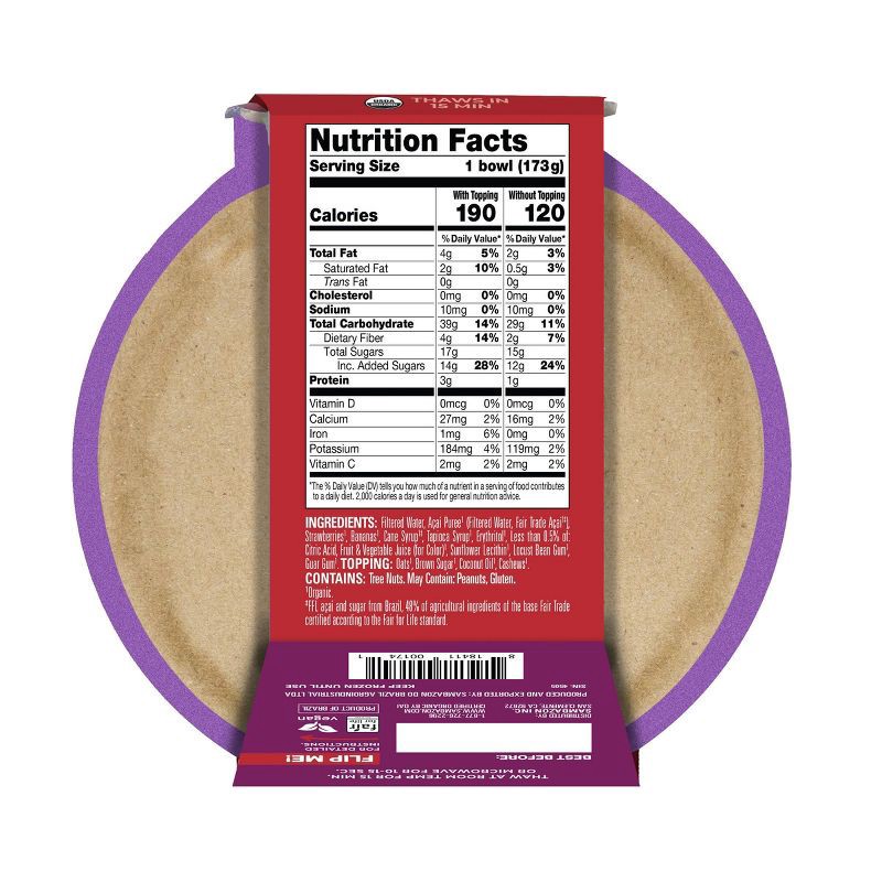 slide 5 of 5, Sambazon Frozen Berry Bliss Acai Bowl - 6.1oz, 6.1 oz