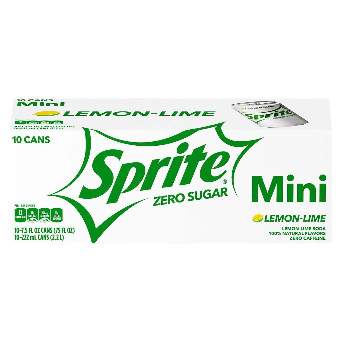 slide 1 of 13, Sprite Zero Sugar Fridge Pack Cans, 7.5 fl oz, 10 Pack, 10 ct