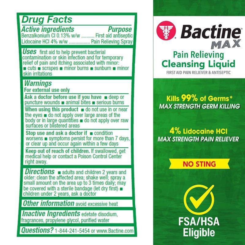 slide 3 of 7, Bactine Max Spray - 5 fl oz, 5 fl oz