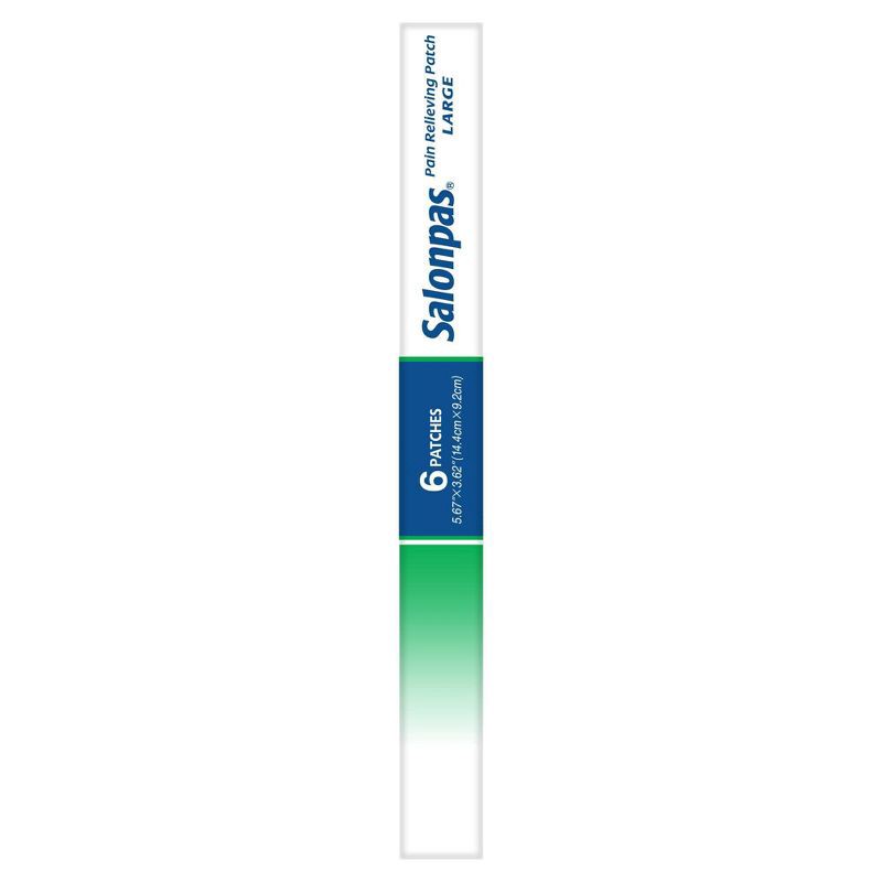 slide 4 of 4, Salonpas Large Size Pain Relieving Patch - 8 Hour Pain Relief - 6ct, 6 ct