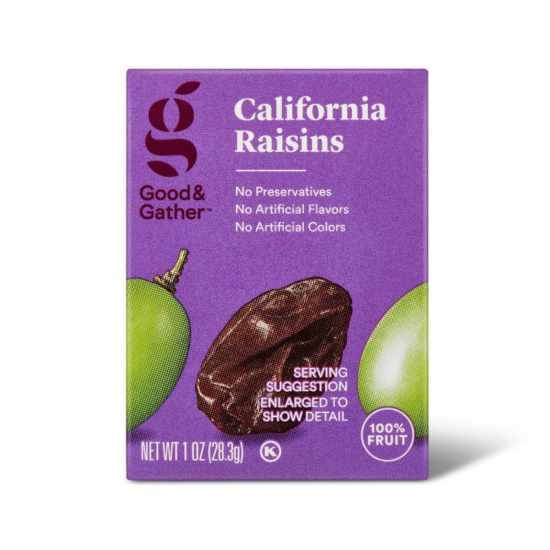 slide 2 of 3, California Raisins - 6ct/6oz - Good & Gather™, 6 ct; 6 oz