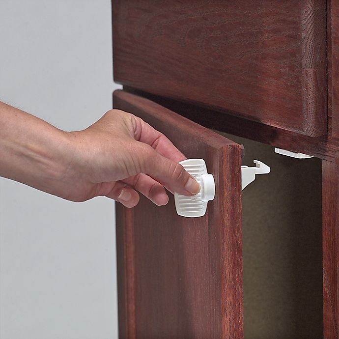 slide 2 of 3, KidCo Swivel Cabinet and Drawer Locks - White, 12 ct