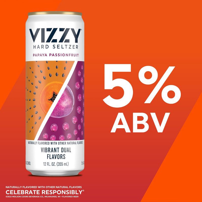 slide 2 of 8, Vizzy Hard Seltzer Vibrantly Tropical Variety Pack - 12pk/12 fl oz Slim Cans, 12 ct; 12 fl oz