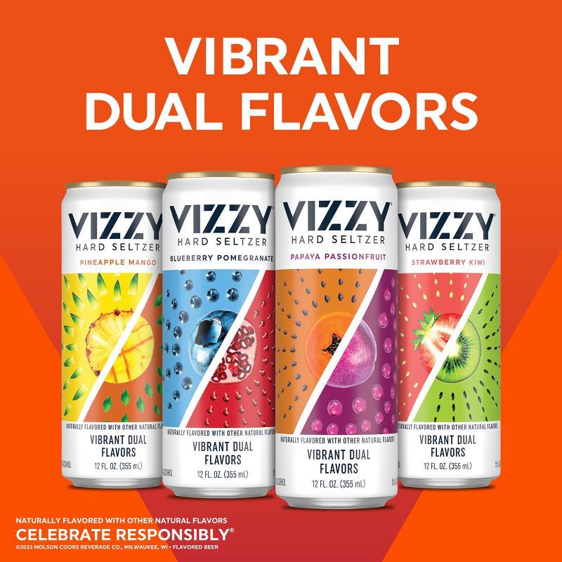 slide 3 of 8, Vizzy Hard Seltzer Vibrantly Tropical Variety Pack - 12pk/12 fl oz Slim Cans, 12 ct; 12 fl oz