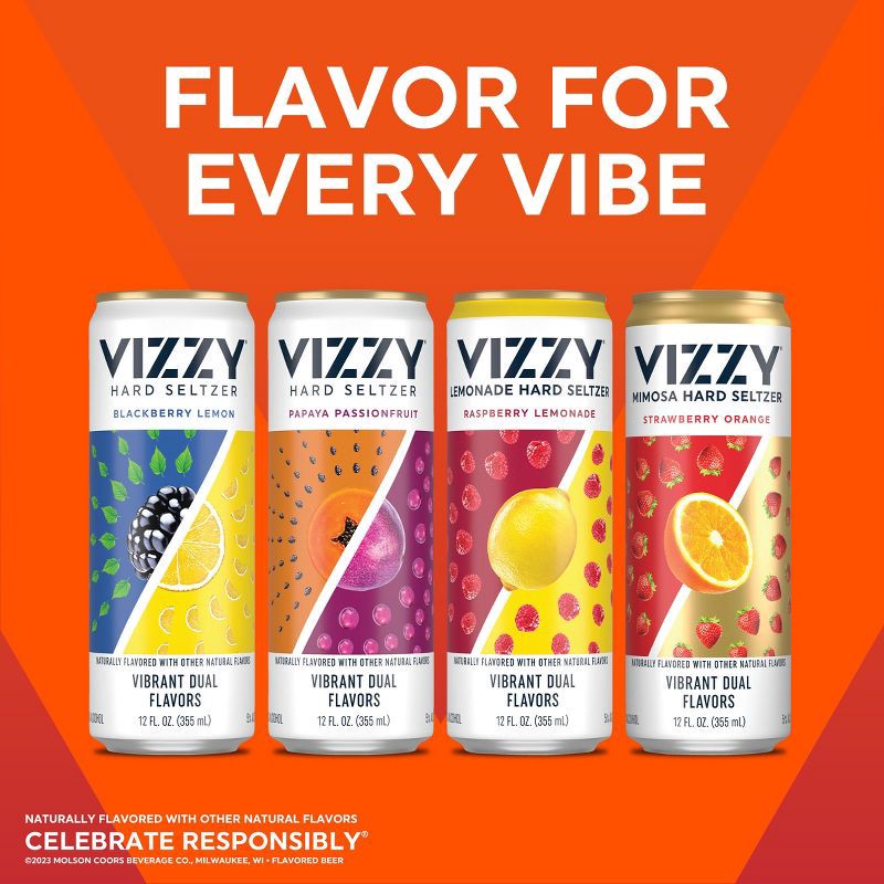 slide 6 of 8, Vizzy Hard Seltzer Vibrantly Tropical Variety Pack - 12pk/12 fl oz Slim Cans, 12 ct; 12 fl oz