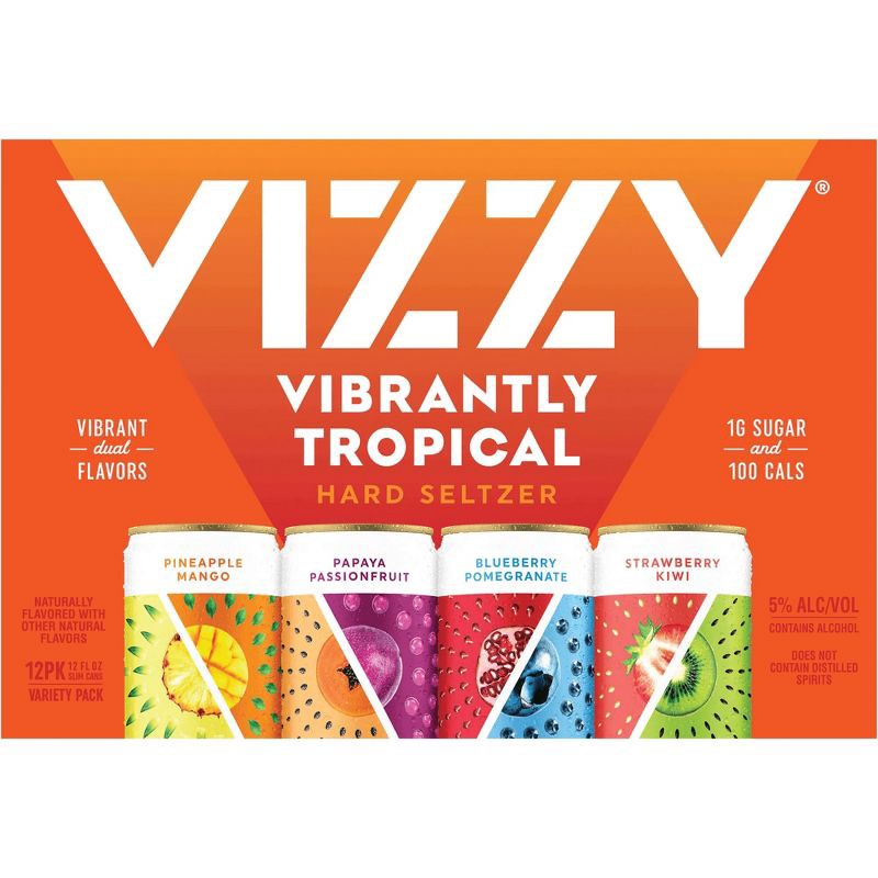 slide 7 of 8, Vizzy Hard Seltzer Vibrantly Tropical Variety Pack - 12pk/12 fl oz Slim Cans, 12 ct; 12 fl oz