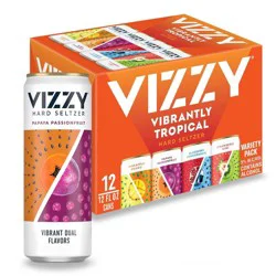 Vizzy Hard Seltzer Vibrantly Tropical Variety Pack - 12pk/12 fl oz Slim Cans