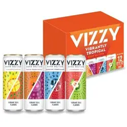 Vizzy Hard Seltzer Vibrantly Tropical Variety Pack - 12pk/12 fl oz Slim Cans