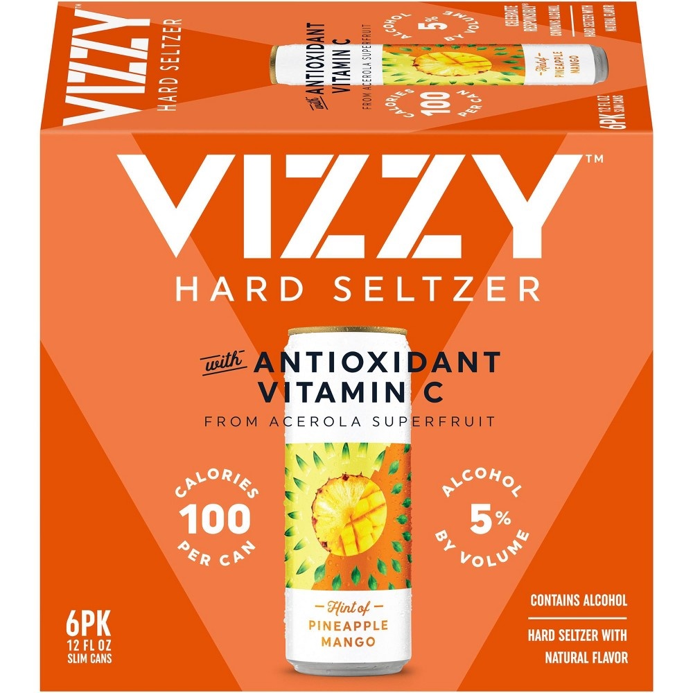 slide 3 of 3, Vizzy Pineapple Mango Hard Seltzer , 6 ct; 12 fl oz