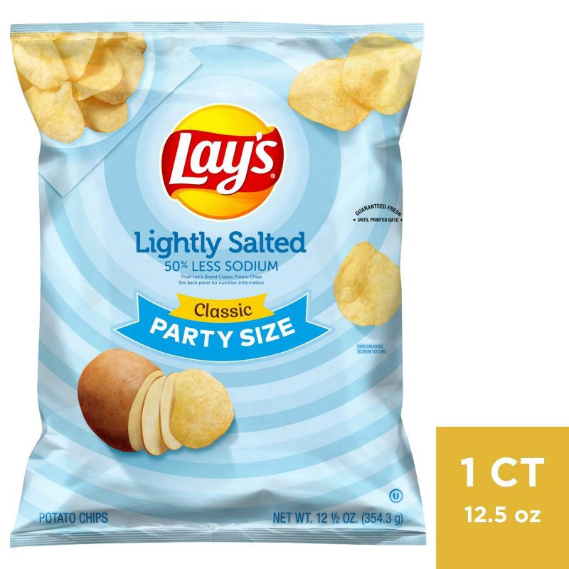 slide 1 of 3, Lay's Lightly Salted Party Size Potato Chips- 12.5oz, 12.5 oz