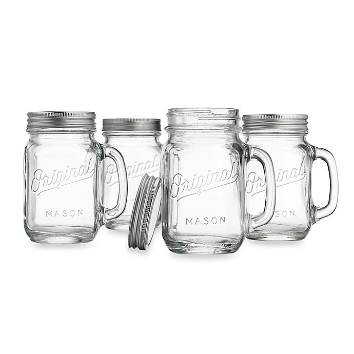 slide 2 of 2, Del Sol Original Mason16 oz. Mugs with Lids, 4 ct