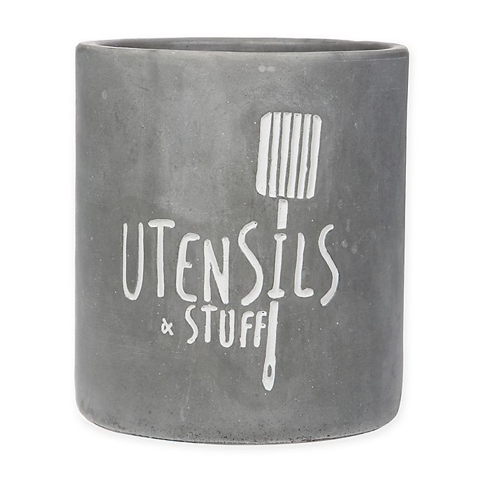 slide 1 of 1, Home Essentials Utensils & Stuff" Utensil Crock - Charcoal Grey", 1 ct