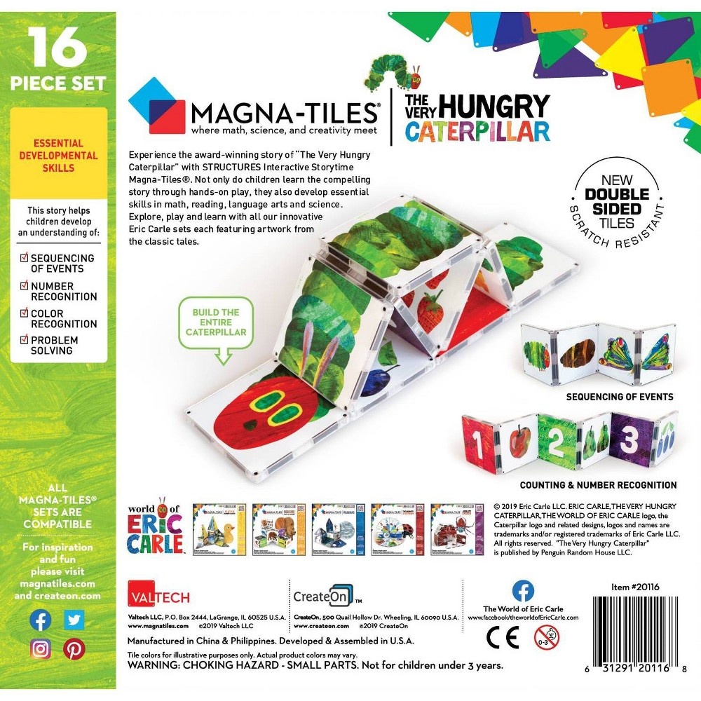 slide 3 of 5, Magna-Tiles Eric Carle Very Hungry Caterpillar, 1 ct